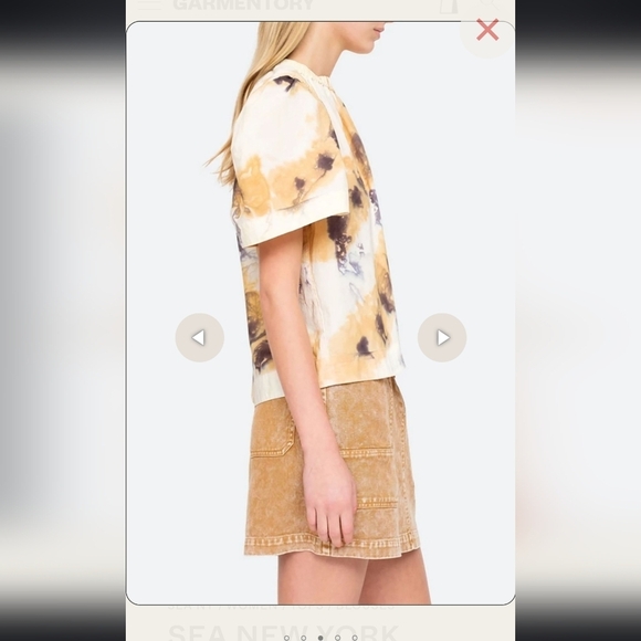 EUC Sea New York Tamara Top in Camel/Tie-Dye, Size S - Picture 13 of 16